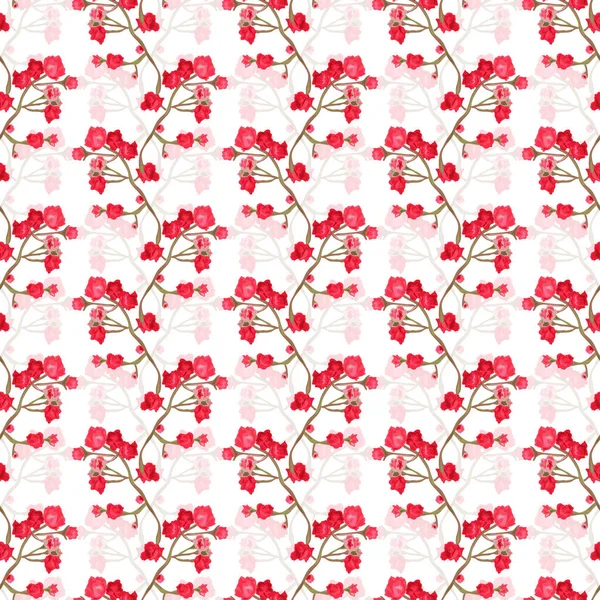 Elegantní Bezešvý Vzor Růžovými Květy Designové Prvky Květinový Vzor Pro — Stockový vektor