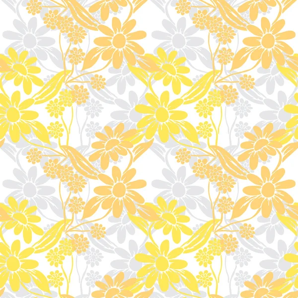カモミールの花 デザイン要素とエレガントなシームレスパターン 招待状 カード ギフトラップ ファブリック 壁紙のための花のパターン — ストックベクタ