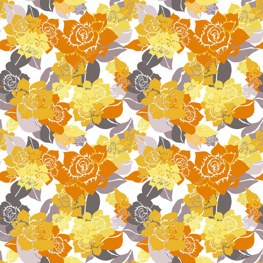 Elegant seamless pattern with gardenia flowers, design elements. Floral  pattern for invitations, cards, print, gift wrap, manufacturing, textile, fabric, wallpapers