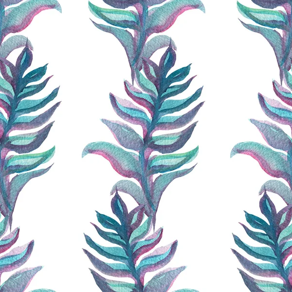 Elegant Seamless Pattern Watercolor Branches Leaves Design Elements Floral Pattern — Stock Photo, Image