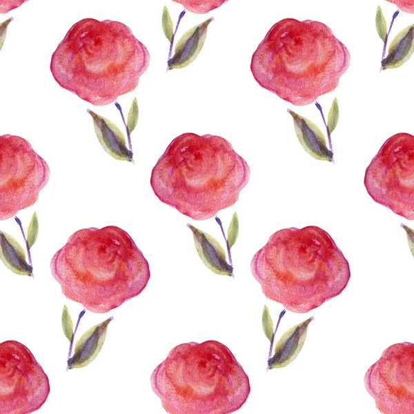 Elegant Seamless Pattern Watercolor Rose Flowers Design Elements Floral Pattern — Stock Photo, Image