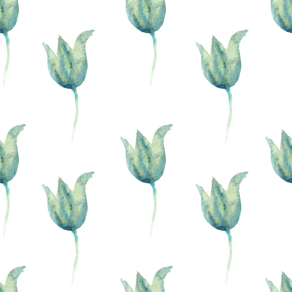 Padrão Sem Costura Elegante Com Flores Tulipa Aquarela Elementos Design — Fotografia de Stock