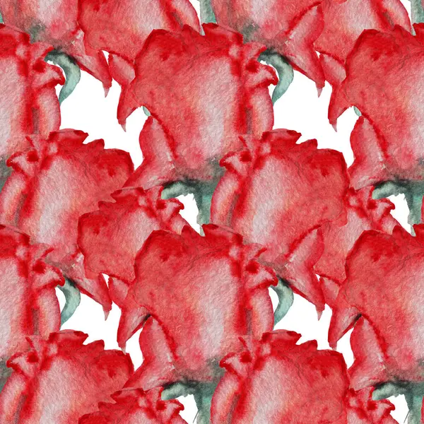 Κομψό Σχέδιο Χωρίς Ραφή Ακουαρέλα Τριαντάφυλλο Λουλούδια Στοιχεία Σχεδιασμού Floral — Φωτογραφία Αρχείου