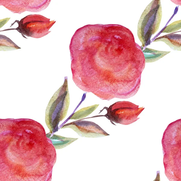 Elegant Seamless Pattern Watercolor Rose Flowers Design Elements Floral Pattern — Stock Photo, Image