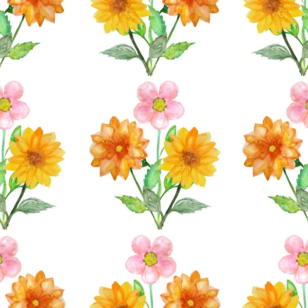 Elegantní Bezešvé Vzor Květy Akvarel Designovými Prvky Květinový Vzor Pozvánky — Stock fotografie