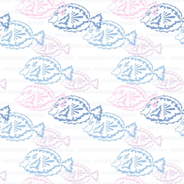 Elegant Seamless Pattern Fishes Design Elements Marine Pattern Invitations Cards — Stock Vector