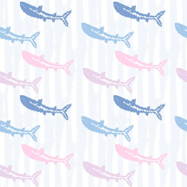 Elegante Patrón Sin Costuras Con Tiburones Elementos Diseño Patrón Marino — Vector de stock