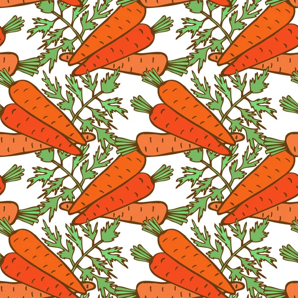 Elegante Patrón Sin Costuras Con Zanahorias Elementos Diseño Patrón Vegetal — Vector de stock