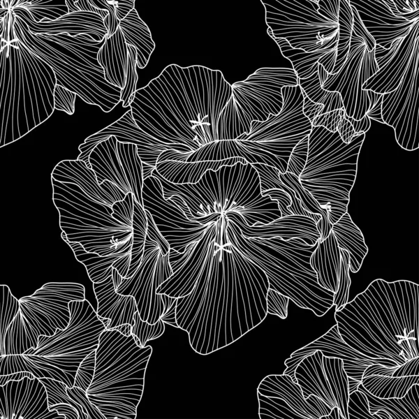 Elegante Naadloze Patroon Met Geranium Bloemen Design Elementen Bloemen Patroon — Stockvector