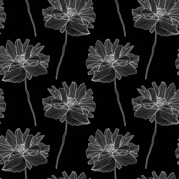 Elegante Naadloze Patroon Met Papaver Bloemen Design Elementen Bloemen Patroon — Stockvector