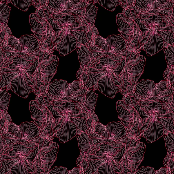 Κομψό Σχέδιο Χωρίς Ραφή Λουλούδια Γεράνι Στοιχεία Σχεδιασμού Floral Μοτίβο — Διανυσματικό Αρχείο