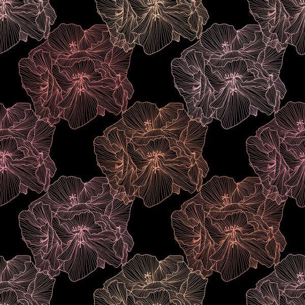 Élégant Motif Sans Couture Avec Des Fleurs Géranium Des Éléments — Image vectorielle