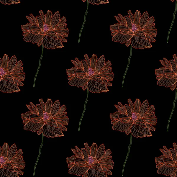 Elegante Naadloze Patroon Met Papaver Bloemen Design Elementen Bloemen Patroon — Stockvector