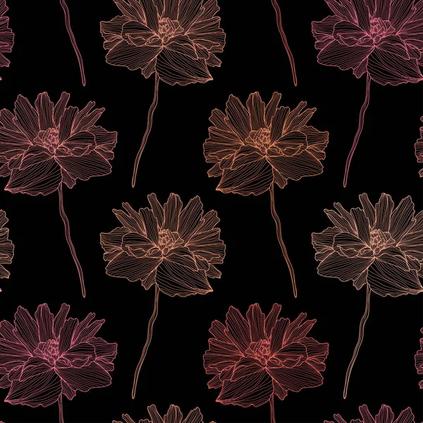 Elegante Naadloze Patroon Met Papaver Bloemen Design Elementen Bloemen Patroon — Stockvector