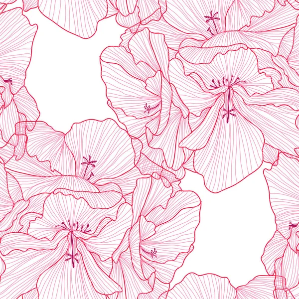 Elegante Naadloze Patroon Met Geranium Bloemen Design Elementen Bloemen Patroon — Stockvector