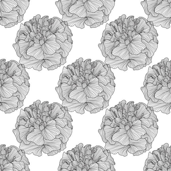 Élégant Motif Sans Couture Avec Des Fleurs Souci Des Éléments — Image vectorielle
