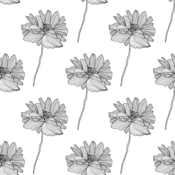 Elegante Patrón Sin Costuras Con Flores Amapola Elementos Diseño Patrón — Vector de stock