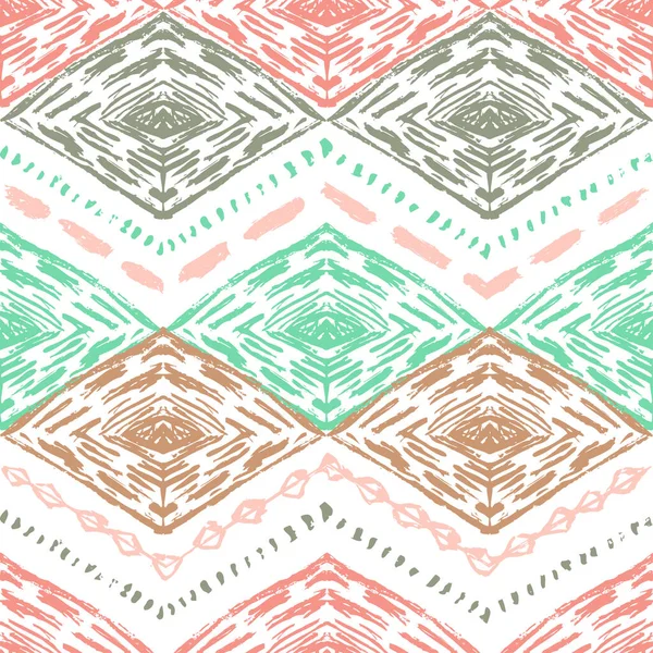 抽象グランジ部族シームレスパターン デザイン要素 招待状 カード ギフトラップ ファブリック 壁紙のためのボホールパターン — ストックベクタ