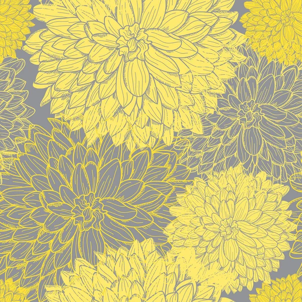 Elegantní Bezešvý Vzor Květy Chryzantémy Designové Prvky Květinový Vzor Pro — Stockový vektor