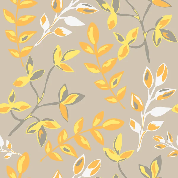 Elegant Seamless Pattern Tree Branch Leaves Design Elements Floral Pattern — Stock Vector