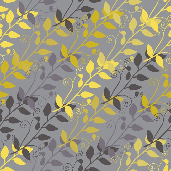 Elegantes Nahtloses Muster Mit Zweigblättern Designelementen Blumenmuster Für Einladungen Karten — Stockvektor