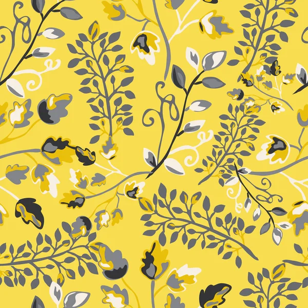 Elegantes Nahtloses Muster Mit Zweigblättern Designelementen Blumenmuster Für Einladungen Karten — Stockvektor