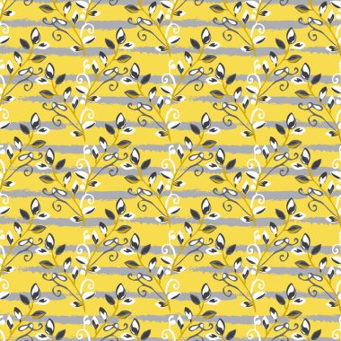 Ağaç dalları ve tasarım elementleriyle zarif, pürüzsüz bir desen. Davetiyeler için çiçek deseni, kartlar, baskı, hediye paketi, imalat, tekstil, kumaş, duvar kağıtları. 2021 renk eğilimleri