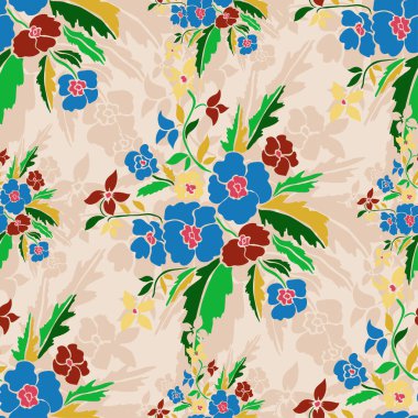 Soyut çiçekleri ve tasarım elementleri olan zarif, pürüzsüz bir desen. Davetiyeler, kartlar, baskı, hediye paketi, imalat, tekstil, kumaş, duvar kağıtları için çiçek deseni