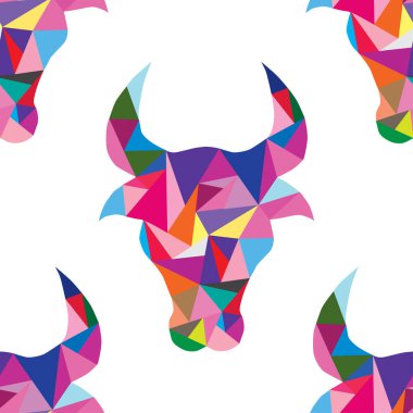 Çin Yeni Yılı 'nın Öküz burcu sembolleri ve tasarım öğesi olan zarif, pürüzsüz bir desen. Davetiyeler, kartlar, baskı, hediye paketi, imalat, tekstil, kumaş, duvar kağıtları için kullanılabilir. 2021 Zodyak teması