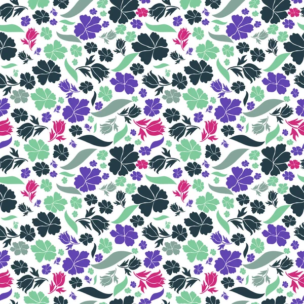 Elegant Naadloos Patroon Met Abstracte Bloemen Design Elementen Bloemen Patroon — Stockvector