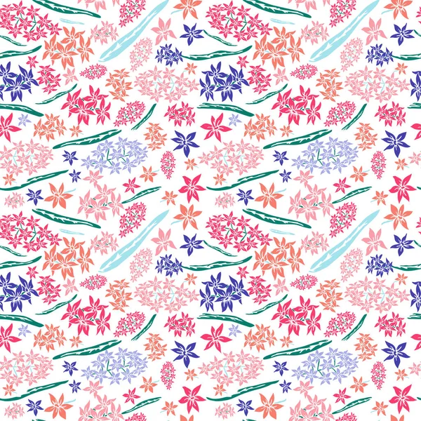 Elegantes Nahtloses Muster Mit Hyazinthenblüten Designelementen Blumenmuster Für Einladungen Karten — Stockvektor