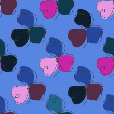 Yoncalarla, tasarım elementleriyle zarif, pürüzsüz bir desen. Davetiyeler için çiçek deseni, kartlar, baskı, hediye paketi, imalat, tekstil, kumaş, duvar kağıtları. Aralıksız çizgi sanatı