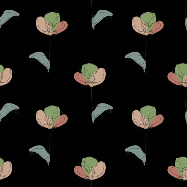 Elegáns Varrat Nélküli Minta Tulipánvirágokkal Design Elemekkel Virágmintás Meghívók Kártyák — Stock Vector