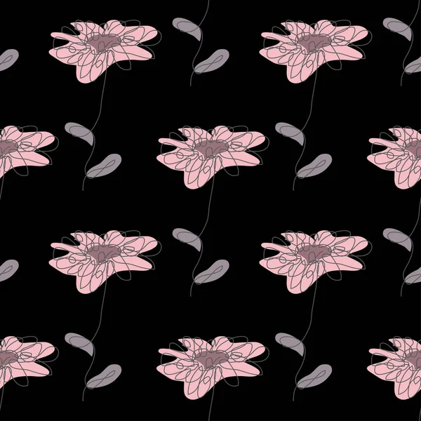 Elegante Naadloze Patroon Met Kamille Bloemen Design Elementen Bloemen Patroon — Stockvector