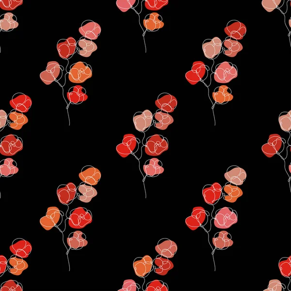 Κομψό Σχέδιο Χωρίς Ραφή Βαμβακερά Φυτά Στοιχεία Σχεδιασμού Floral Μοτίβο — Διανυσματικό Αρχείο