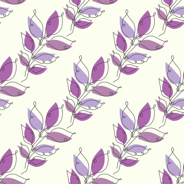 Elegante Patrón Sin Costuras Con Hojas Elementos Diseño Patrón Floral — Vector de stock