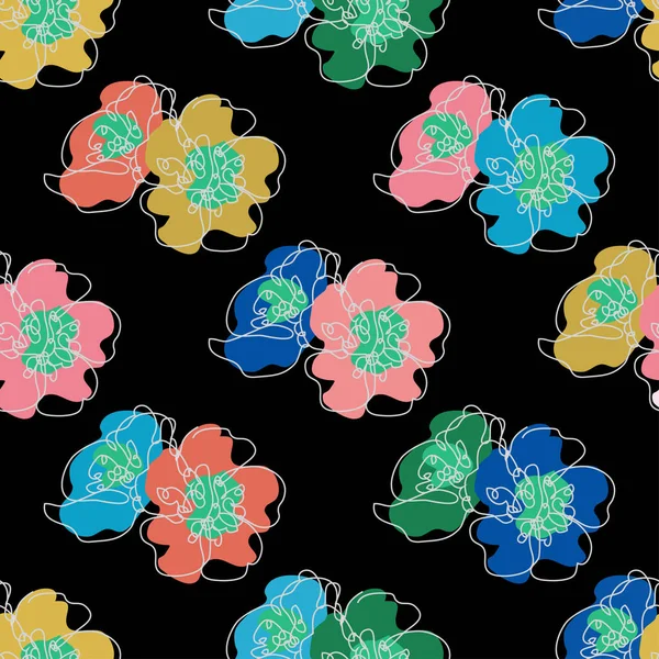 Elegante Naadloze Patroon Met Sakura Bloemen Design Elementen Bloemen Patroon — Stockvector