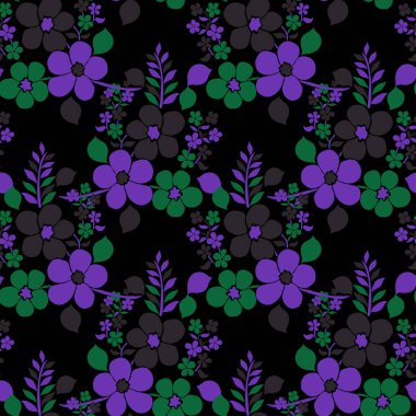 Dekoratif çiçeklerle, tasarım elementleriyle zarif, pürüzsüz bir desen. Davetiyeler, kartlar, baskı, hediye paketi, imalat, tekstil, kumaş, duvar kağıtları için çiçek deseni