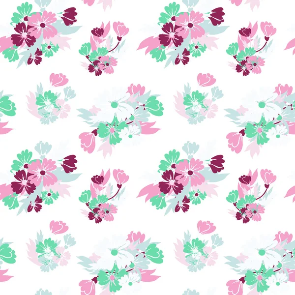 Elegantes Nahtloses Muster Mit Dekorativen Blumen Designelementen Blumenmuster Für Einladungen — Stockvektor