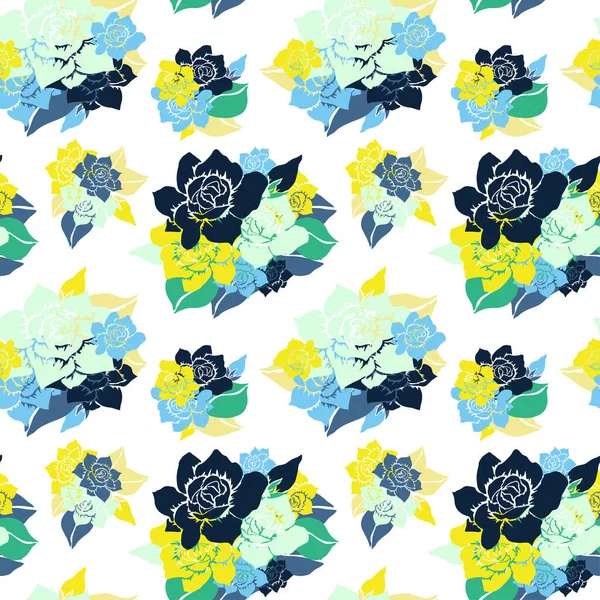クチナシの花 デザイン要素とエレガントなシームレスなパターン 招待状 カード ギフトラップ ファブリック 壁紙のための花のパターン — ストックベクタ