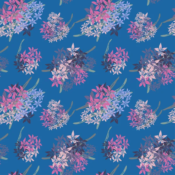 Élégant Motif Sans Couture Avec Des Fleurs Jacinthe Des Éléments — Image vectorielle