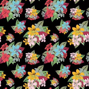 Stefanotis çiçekleri ve tasarım elementleriyle zarif, pürüzsüz bir desen. Davetiyeler, kartlar, baskı, hediye paketi, imalat, tekstil, kumaş, duvar kağıtları için çiçek deseni