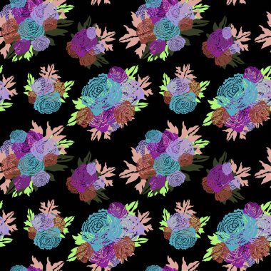 Ranunculus çiçekleri ve tasarım elementleriyle zarif, pürüzsüz bir desen. Davetiyeler, kartlar, baskı, hediye paketi, imalat, tekstil, kumaş, duvar kağıtları için çiçek deseni