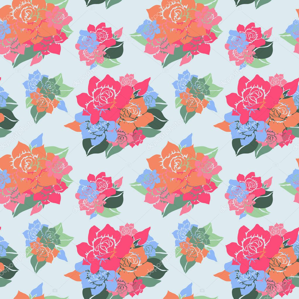 Elegant seamless pattern with gardenia flowers, design elements. Floral  pattern for invitations, cards, print, gift wrap, manufacturing, textile, fabric, wallpapers