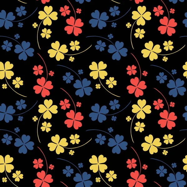 Elegant Naadloos Patroon Met Geluksklavertjes Design Elementen Bloemen Patroon Voor — Stockvector