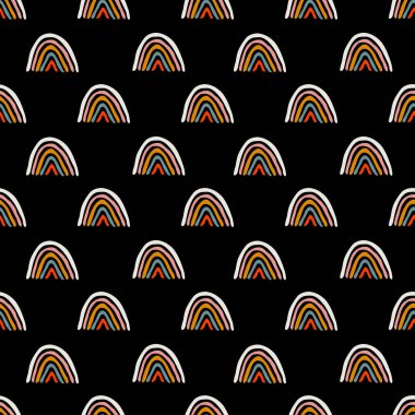 Soyut boho doodle gökkuşağı desenli, tasarım elementi. Grunge kabile şablonu Davetiyeler, kartlar, baskı, hediye paketi, imalat, tekstil, kumaş, duvar kağıtları