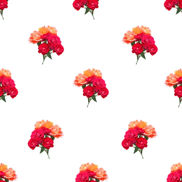 Élégant Motif Sans Couture Avec Des Fleurs Roses Des Éléments — Photo