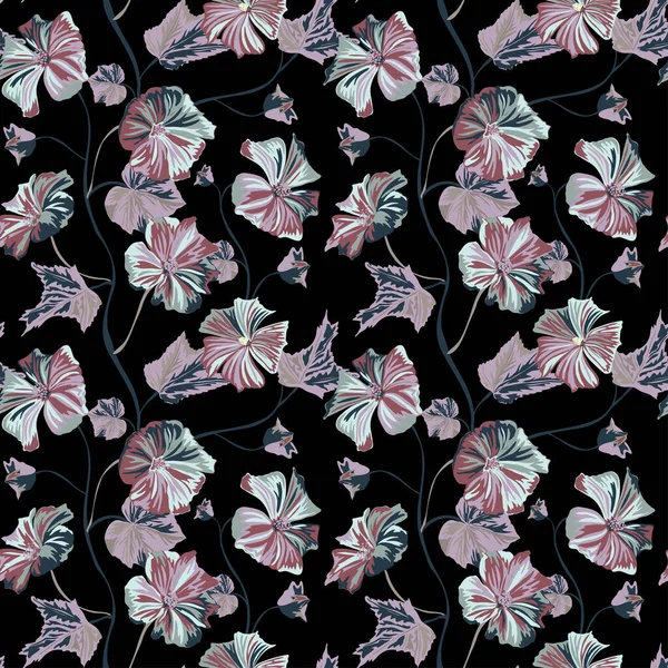 Élégant Motif Sans Couture Avec Fleurs Cerisier Sakura Fleurs Éléments — Image vectorielle