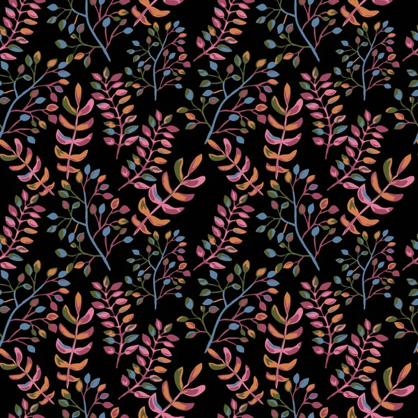Элегантный Бесшовный Узор Листьями Ветвей Деревьев Элементами Дизайна Цветочный Узор — стоковый вектор