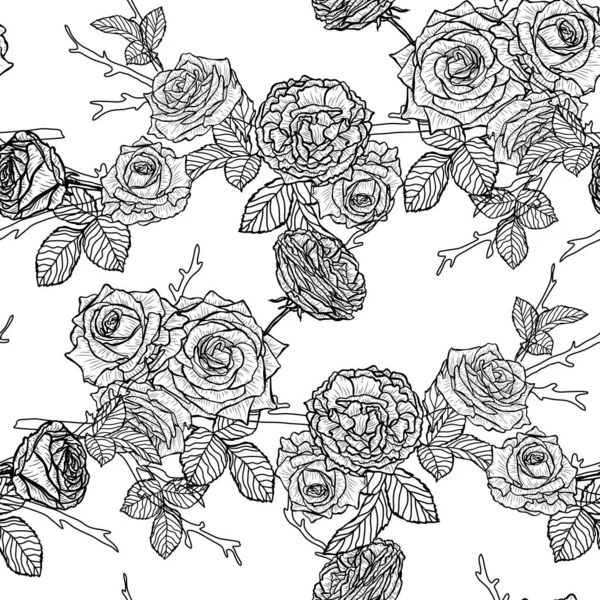 Élégant Motif Sans Couture Avec Des Fleurs Des Éléments Conception — Image vectorielle